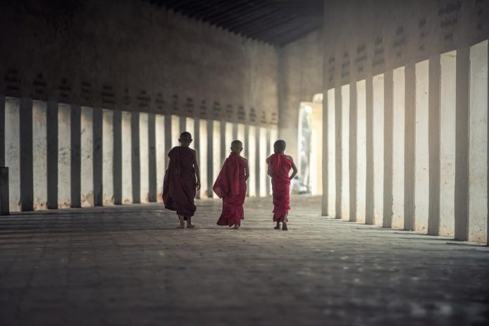 La vida de un novicio en un templo budista